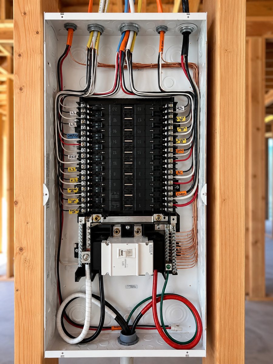 200-amp electrical panel upgrade with every circuit hand-labeled, installed by Keif Electric in San Luis Obispo, CA