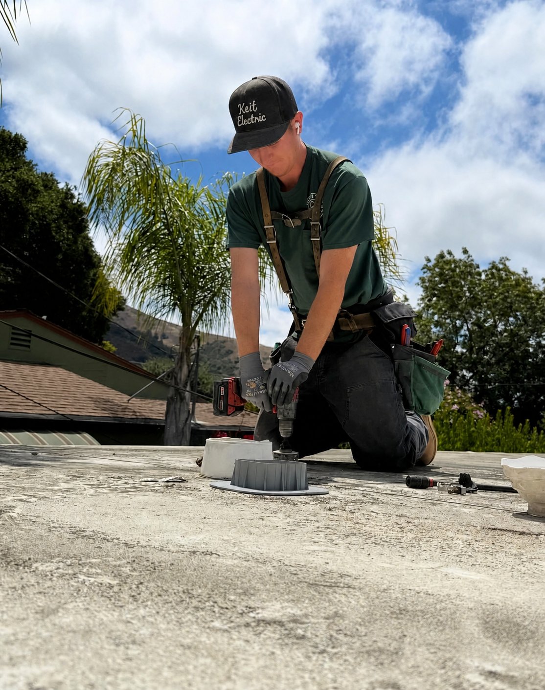 Adam Keif, owner of Keif Electric, on a residential electrical job in San Luis Obispo