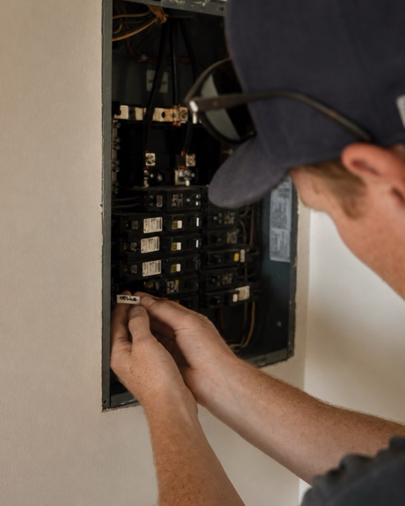 Keif Electric updating an electrical panel off Creston Road in Paso Robles, CA